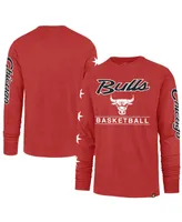 Men's '47 Brand Red Chicago Bulls 2023/24 City Edition Triplet Franklin Long Sleeve T-shirt