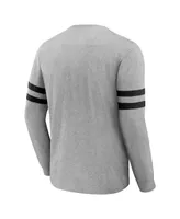 Men's Nfl x Darius Rucker Collection by Fanatics Heather Gray Carolina Panthers Henley Long Sleeve T-shirt
