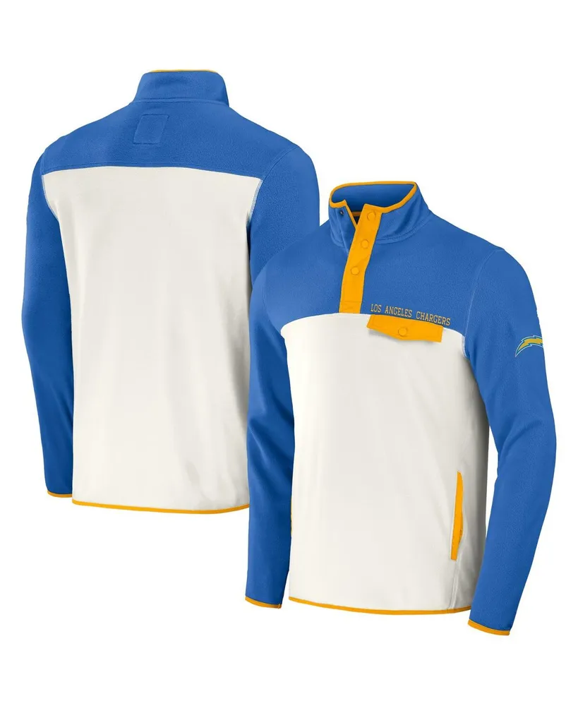 Men's Nfl x Darius Rucker Collection by Fanatics Powder Blue, Cream Los Angeles Chargers Micro Fleece Quarter-Snap Jacket