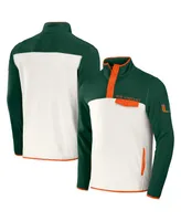 Men's Darius Rucker Collection by Fanatics Forest Green, White Miami Hurricanes Micro Fleece Half-Snap Jacket