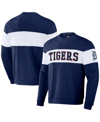 Men's Darius Rucker Collection by Fanatics Navy Detroit Tigers Stripe Pullover Sweatshirt