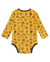 Infant Boys and Girls Gold Pittsburgh Penguins Dynamic Defender Long Sleeve Bodysuit