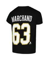 Big Boys Brad Marchand Black Boston Bruins Name and Number T-shirt