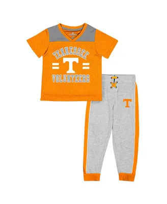 Toddler Boys and Girls Colosseum Tennessee Orange, Heather Gray Volunteers Ka-Boot-It Jersey Pants Set
