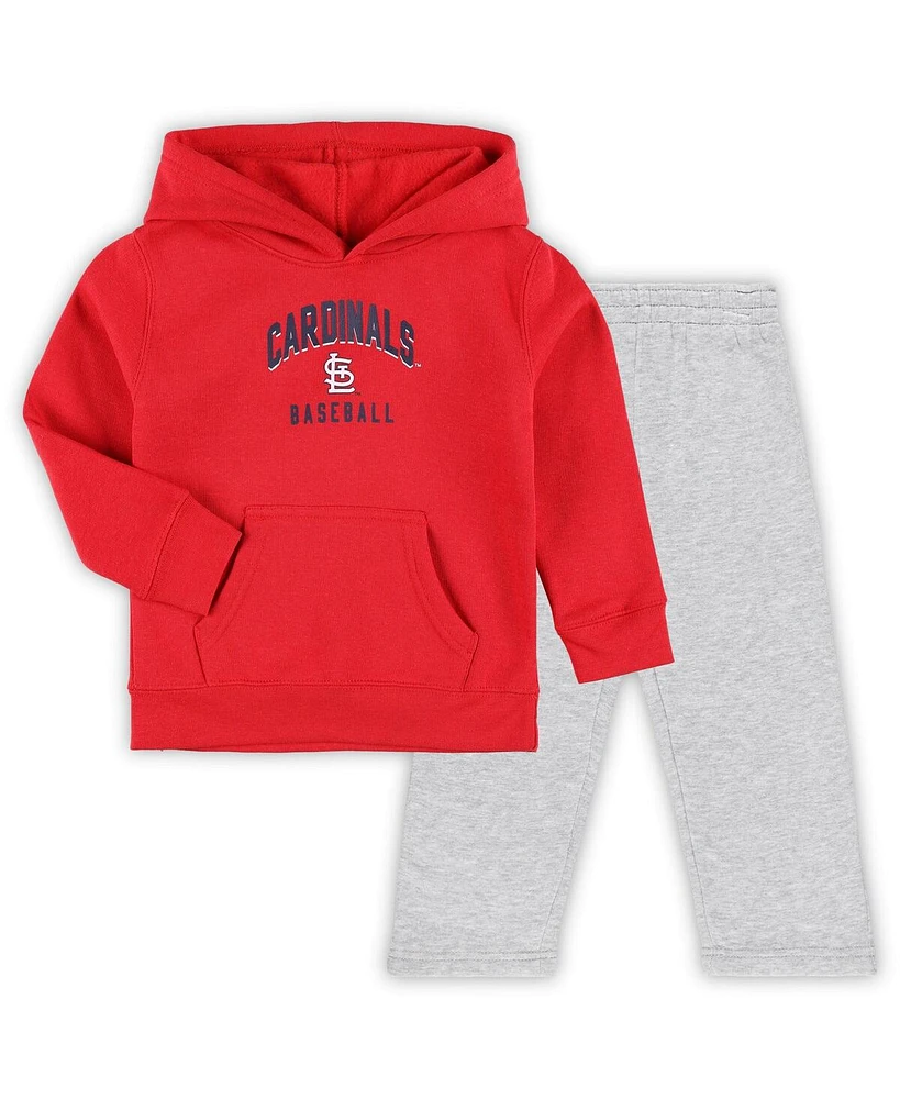 Toddler Boys and Girls Red, Gray St. Louis Cardinals Play-By-Play Pullover Fleece Hoodie Pants Set