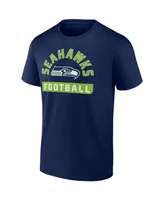 Men's Fanatics College Navy, White Seattle Seahawks Two-Pack 2023 Schedule T-shirt Combo Set