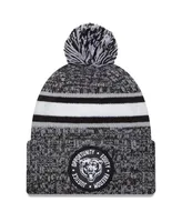 Men's New Era Heather Black Chicago Bears 2023 Inspire Change Cuffed Knit Hat With Pom