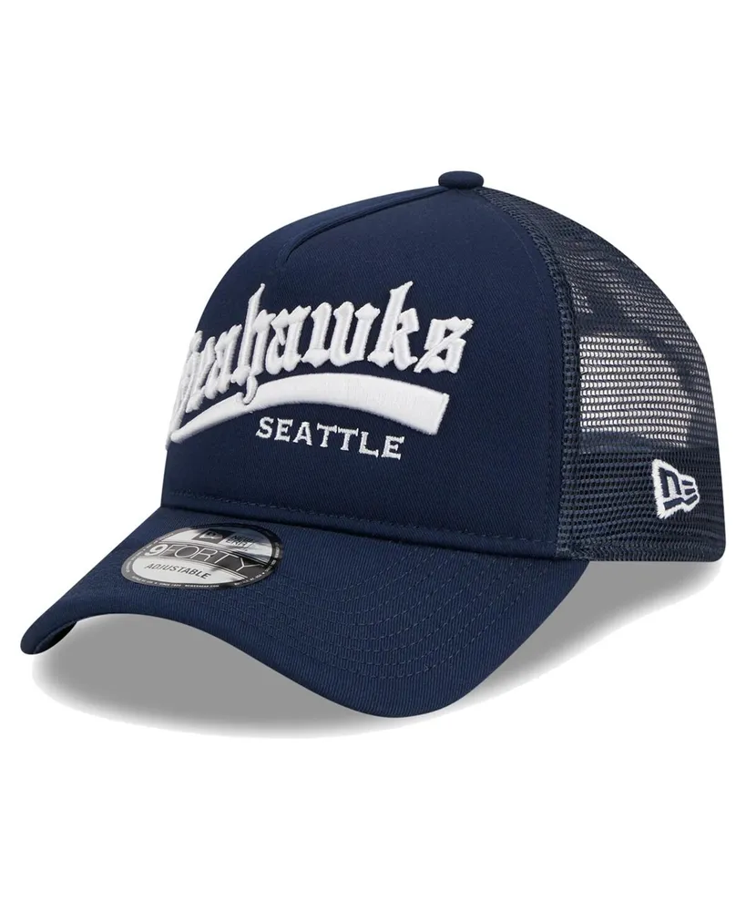 Men's New Era College Navy Seattle Seahawks Caliber Trucker 9FORTY Adjustable Hat