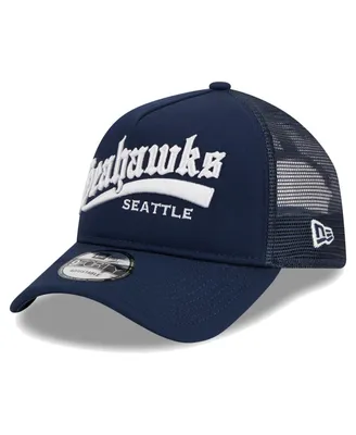 Men's New Era College Navy Seattle Seahawks Caliber Trucker 9FORTY Adjustable Hat
