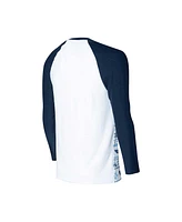 Men's Concepts Sport White, Navy Tennessee Titans Tinsel Raglan Long Sleeve T-shirt and Pants Sleep Set