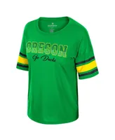 Women's Colosseum Green Oregon Ducks I'm Gliding Here Rhinestone T-shirt