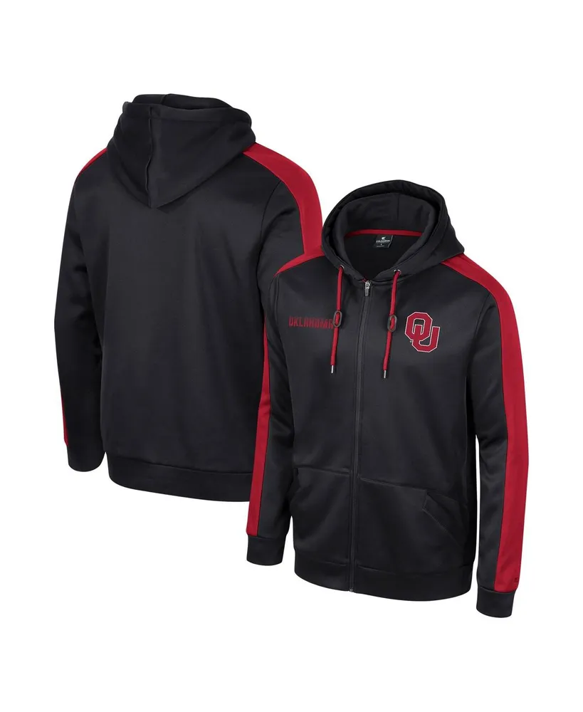 Men's Colosseum Black Oklahoma Sooners Reese Full-Zip Hoodie