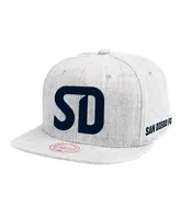 Men's Mitchell & Ness Heather Gray San Diego Fc Monogram Snapback Adjustable Hat