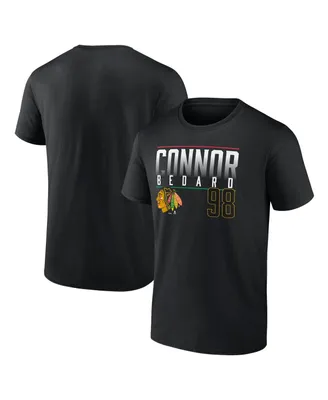 Men's Fanatics Connor Bedard Black Chicago Blackhawks Name and Number T-shirt