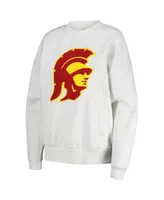 Women's Gameday Couture Ash Usc Trojans Team Effort Pullover Sweatshirt and Shorts Sleep Set