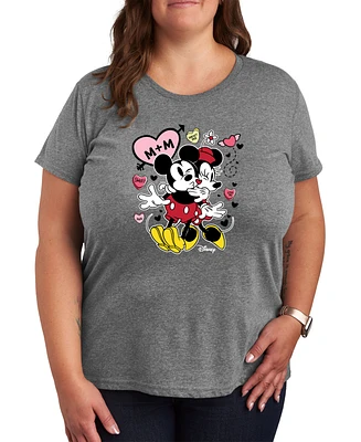 Air Waves Trendy Plus Size Disney Valentine's Day Graphic T-shirt