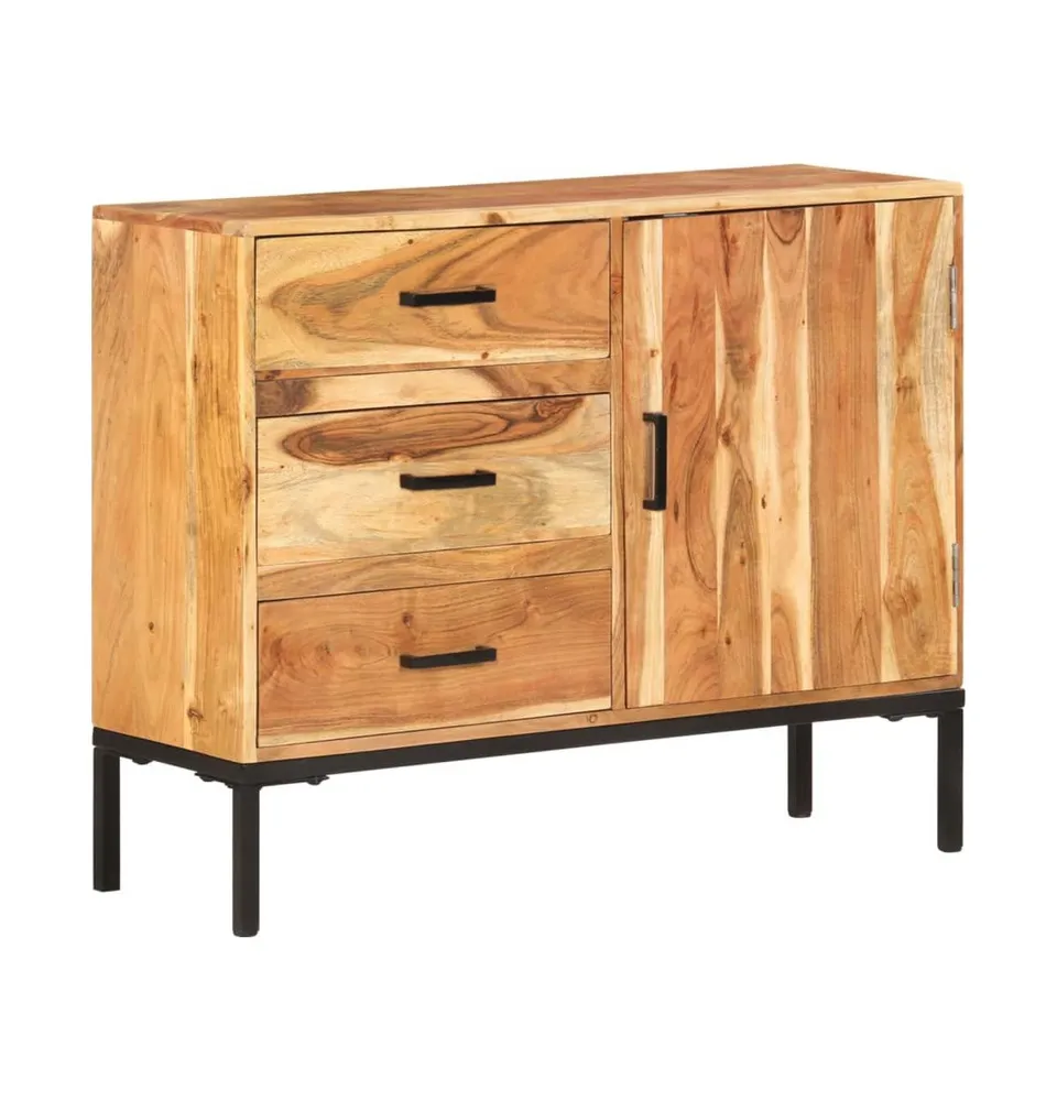 Sideboard 34.6"x11.8"x28.7" Solid Acacia Wood