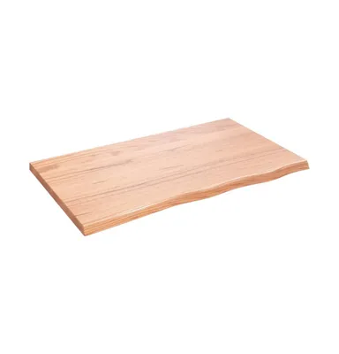 Wall Shelf Light Brown 39.4"x23.6"x(0.8"-1.6") Treated Solid Wood Oak