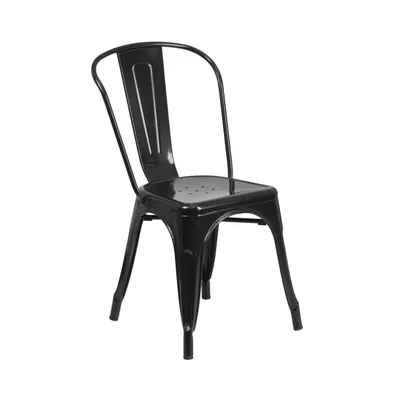 Amsterdam Series Dining Chair - Square Seat Slatted, Curved Back