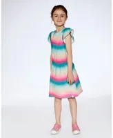 Girl French Terry Dress Printed Tie Dye Waves