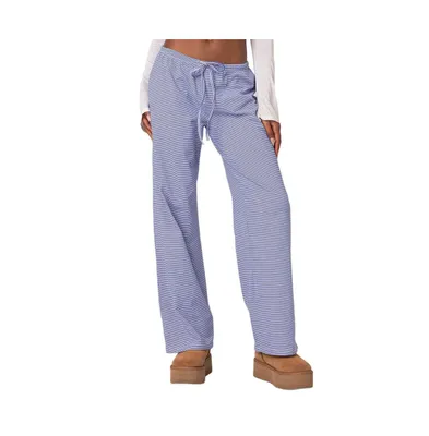 Women's Olivia striped loose fit pants - Blue-and