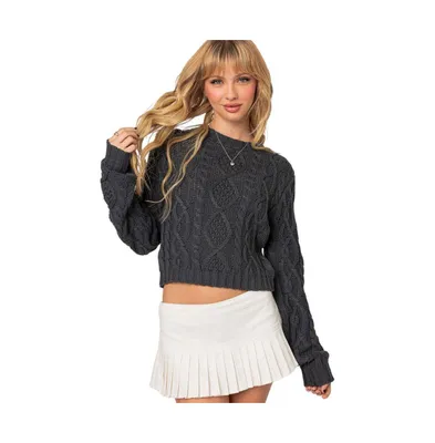 Women's Poppy cable knit sweater - Dark