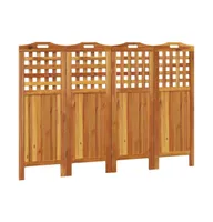 4-Panel Room Divider 63.8"x0.8"x45.3" Solid Wood Acacia