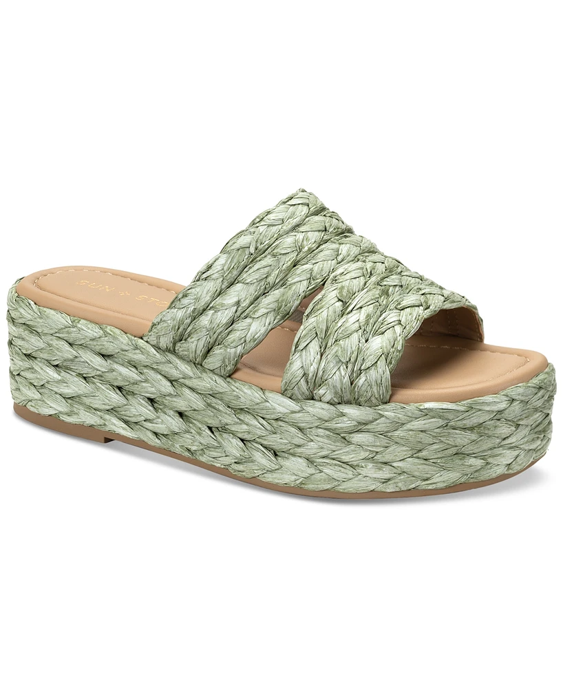 Sun + Stone Women's Olinkaa Woven Slide Espadrille Wedge Sandals, Created for Macy's