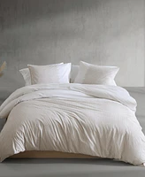 Calvin Klein Ikat Pinstripe Cotton Percale 3 Piece Duvet Cover Set