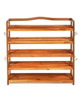 5-Tier Wood Large Shoe Rack Holds up 12-18 Pairs