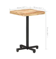 Bistro Table Square 19.7"x19.7"x29.5" Rough Mango Wood