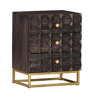 Bed Cabinet Black 15.7"x11.8"x19.7" Solid Mango Wood