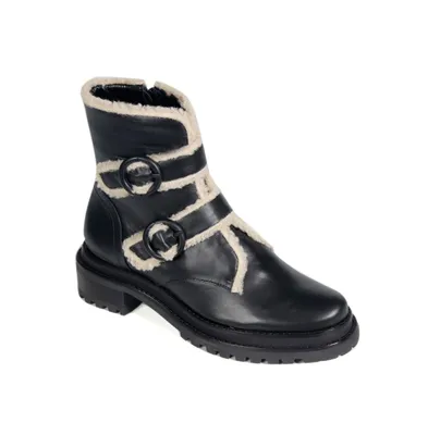 Paula Torres Shoes Women's Genova Cozy Buckled Combat Boots