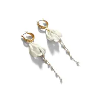 Sohi Women's White Chain Drop Earrings