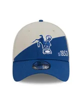 Men's New Era Cream, Royal Indianapolis Colts 2023 Sideline Historic 39THIRTY Flex Hat