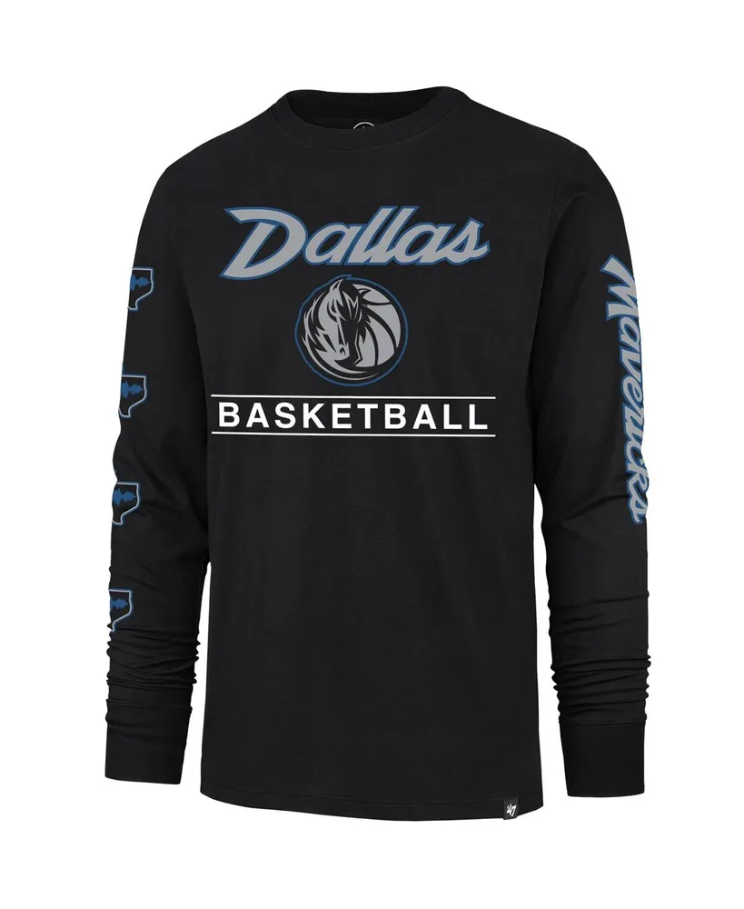 Men's '47 Brand Black Dallas Mavericks 2023/24 City Edition Triplet Franklin Long Sleeve T-shirt