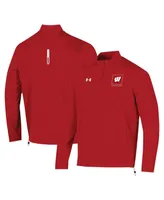 Men's Under Armour Red Wisconsin Badgers 2023 Motivate Half-Zip Top