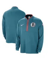 Men's Nike Teal Brooklyn Nets 2023/24 City Edition Authentic Coaches Half-Zip Sweatshirt