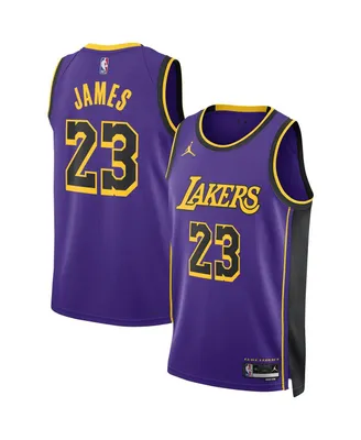 Men's and Women's Jordan LeBron James Purple Los Angeles Lakers Swingman Jersey - Statement Edition