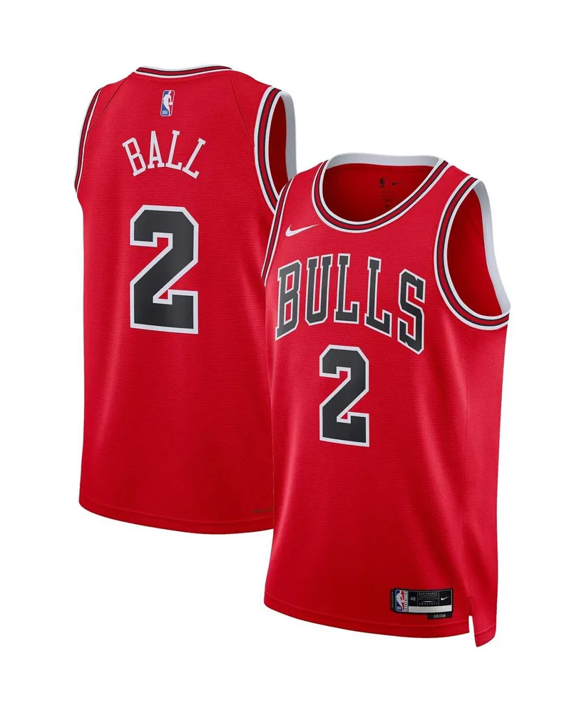 Men's and Women's Nike Lonzo Ball Red Chicago Bulls Swingman Jersey - Icon Edition