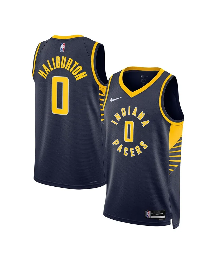 Men's and Women's Nike Tyrese Haliburton Navy Indiana Pacers Swingman Jersey - Icon Edition