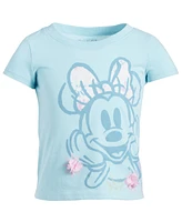 Disney Toddler & Little Girls Minnie Mouse Flower Applique Printed T-Shirt