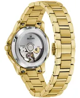 Bulova Women's Automatic Marine Star Diamond Accent Gold-Tone Stainless Steel Bracelet Watch 35mm - Gold