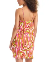 Sanctuary Women's Neon Swirl Cotton Cover-Up Tank Dress