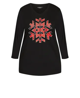 Plus Size Snowflake Sleep Top