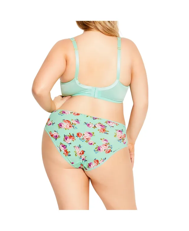 AVENUE BODY | Women's Plus Size Basic Balconette Bra - mint floral - 50D