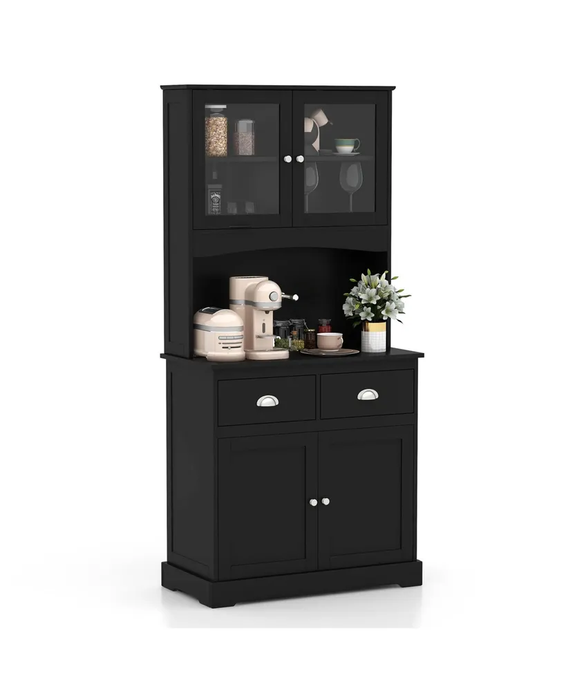 67'' Storage Cabinet Closet Kitchen Pantry Cupboard with Adjustable Shelves