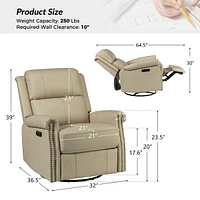 Hulala Home Chapas Transitional Genuine Leather Power Recliner