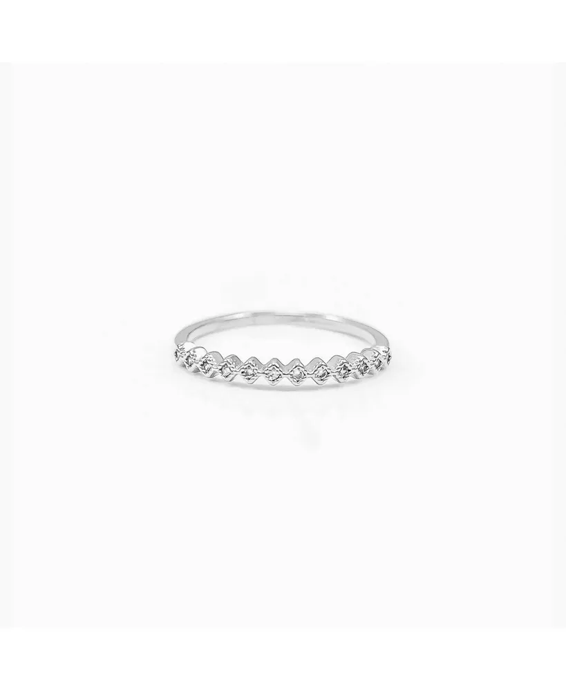 Thin Crystal Band Ring – Minimalist Band, Stackable Style