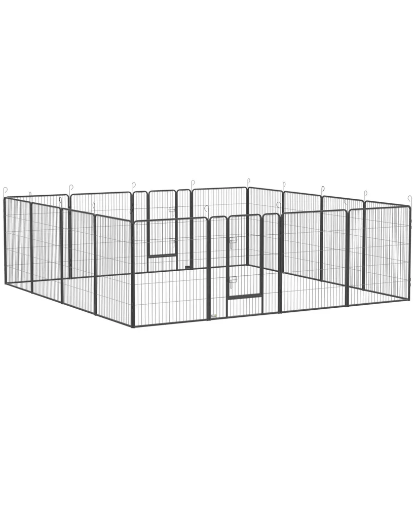 PawHut Dog Playpen for Large Medium, Small Dogs, 16 Panels, 126" x 126" x 39"